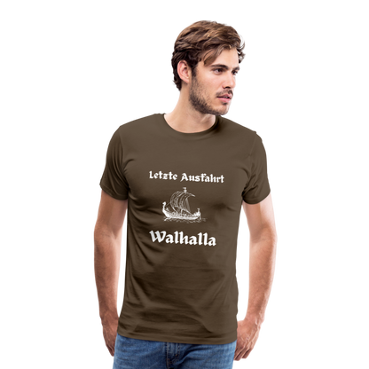 Männer Premium T-Shirt - Letzte Ausfahrt Walhalla - Edelbraun