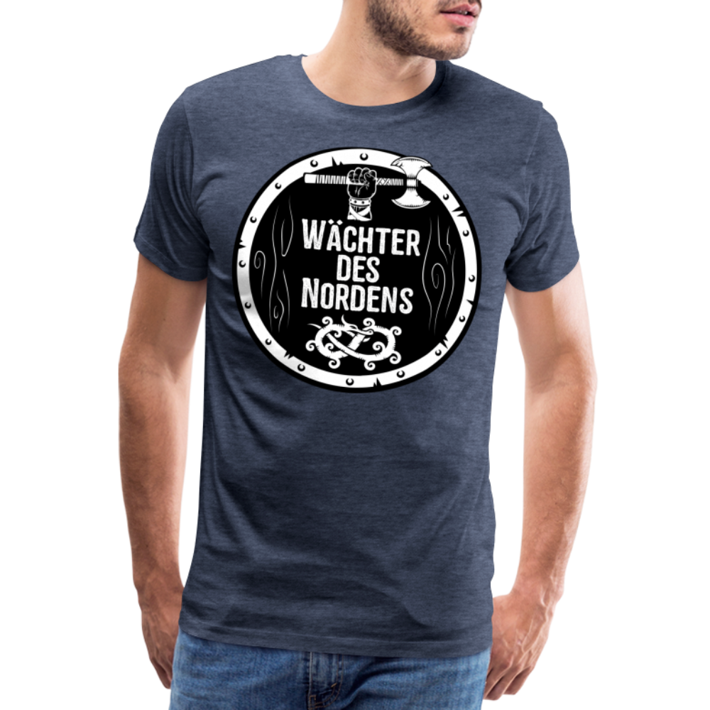 Männer Premium T-Shirt - Wächter des Nordens - Blau meliert