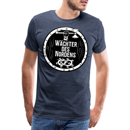 Männer Premium T-Shirt - Wächter des Nordens - Blau meliert