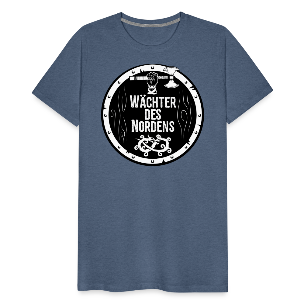 Männer Premium T-Shirt - Wächter des Nordens - Blau meliert