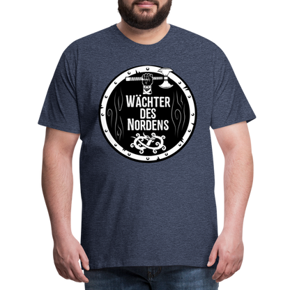 Männer Premium T-Shirt - Wächter des Nordens - Blau meliert