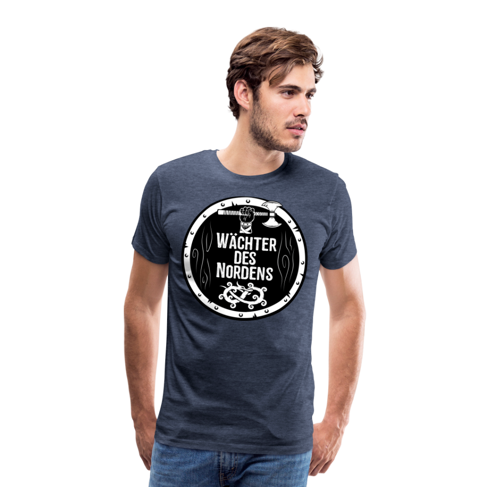 Männer Premium T-Shirt - Wächter des Nordens - Blau meliert