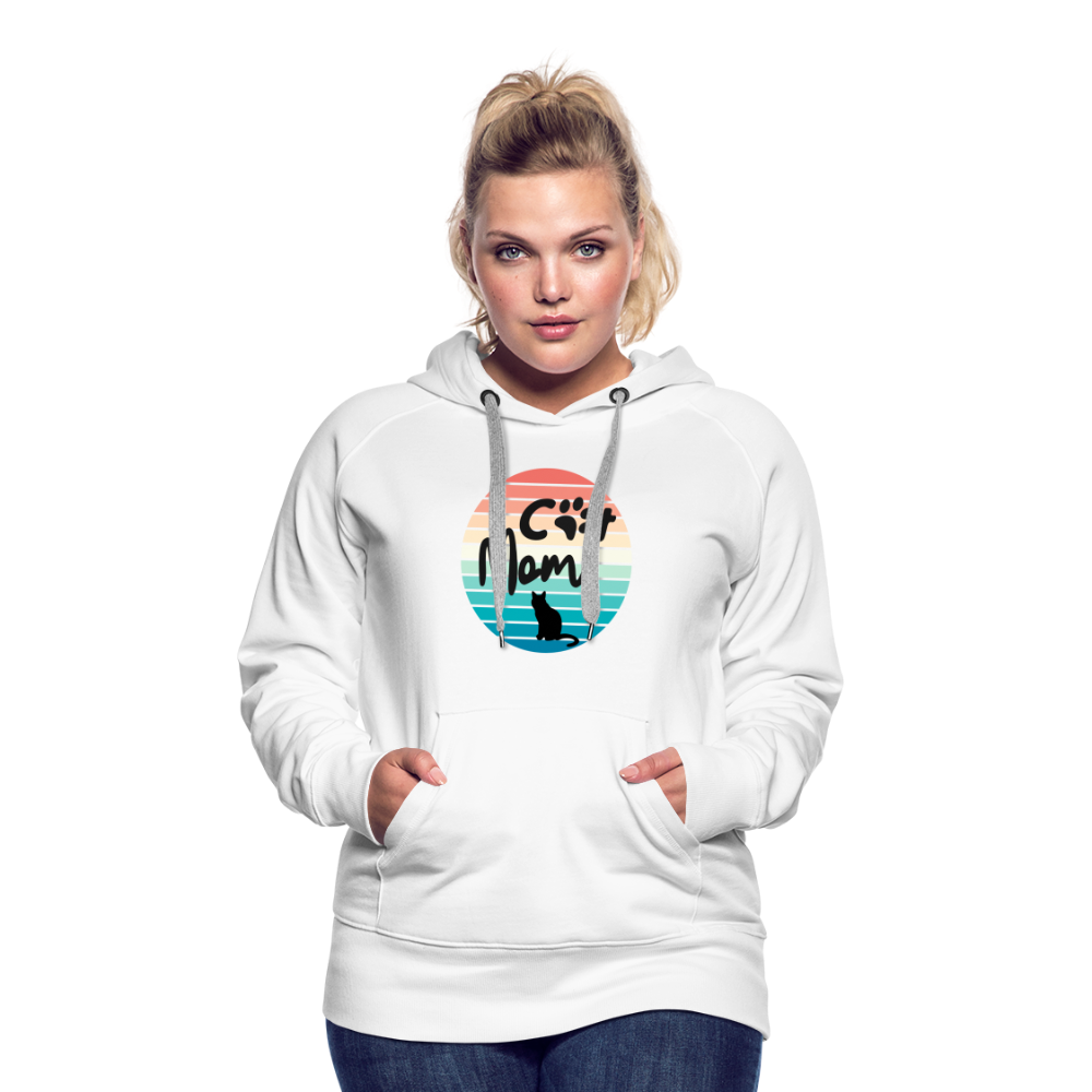 Frauen Premium Hoodie - Cat Mom - weiß