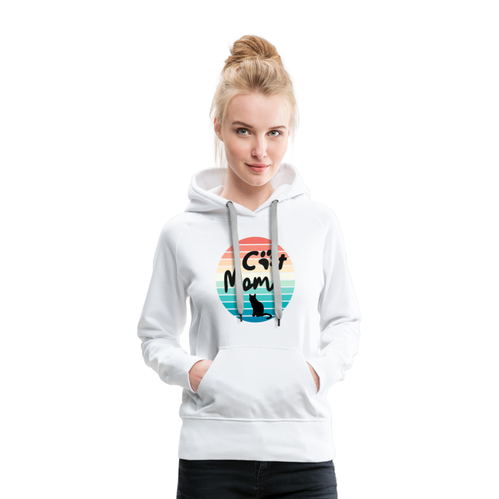 Frauen Premium Hoodie - Cat Mom - weiß