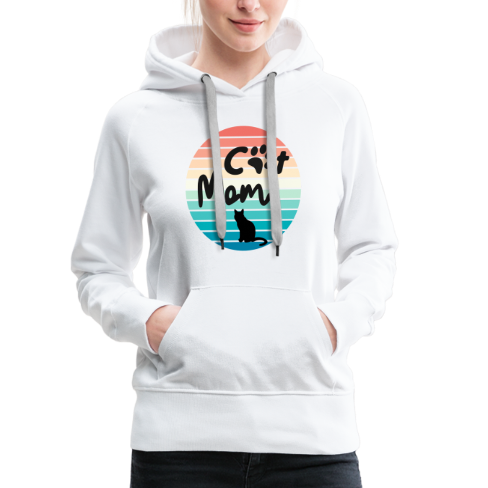 Frauen Premium Hoodie - Cat Mom - weiß