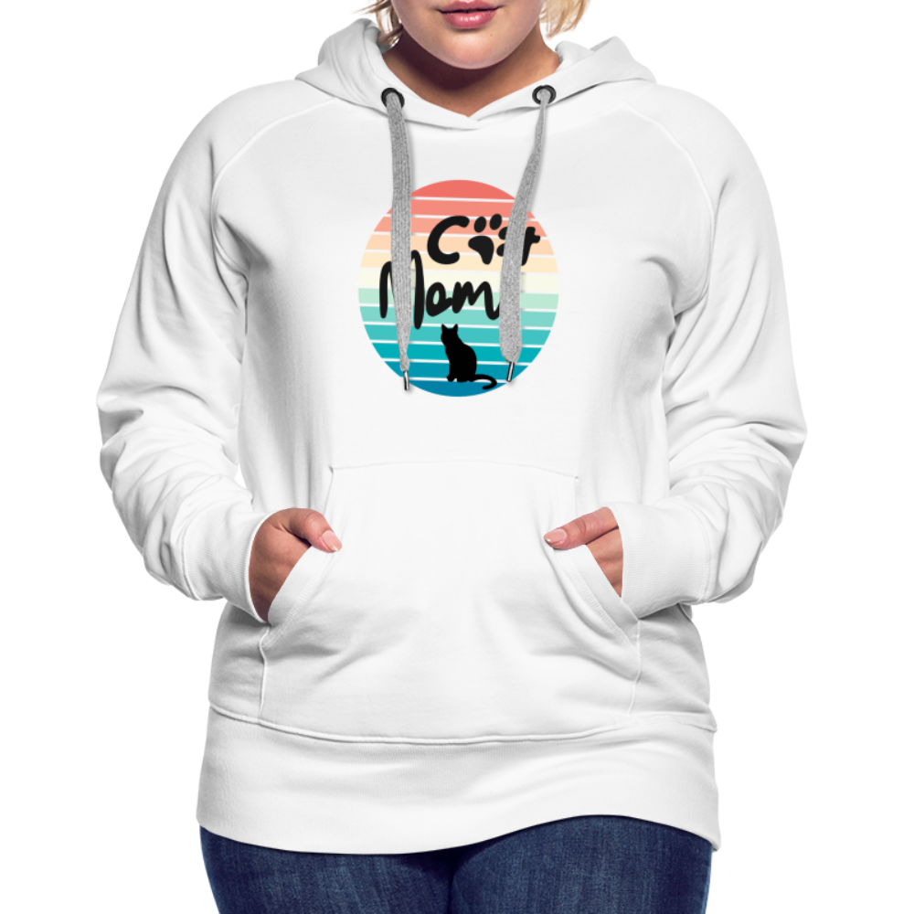 Frauen Premium Hoodie - Cat Mom - weiß