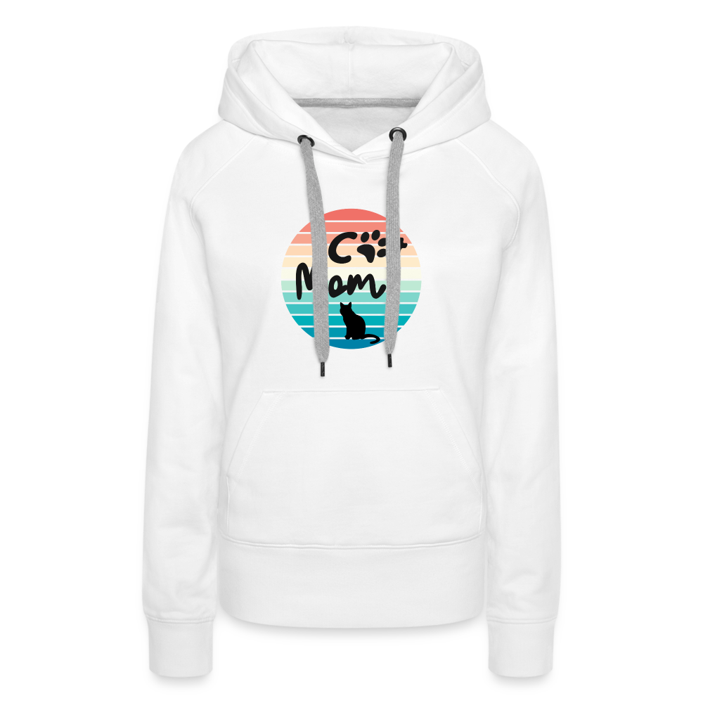 Frauen Premium Hoodie - Cat Mom - weiß