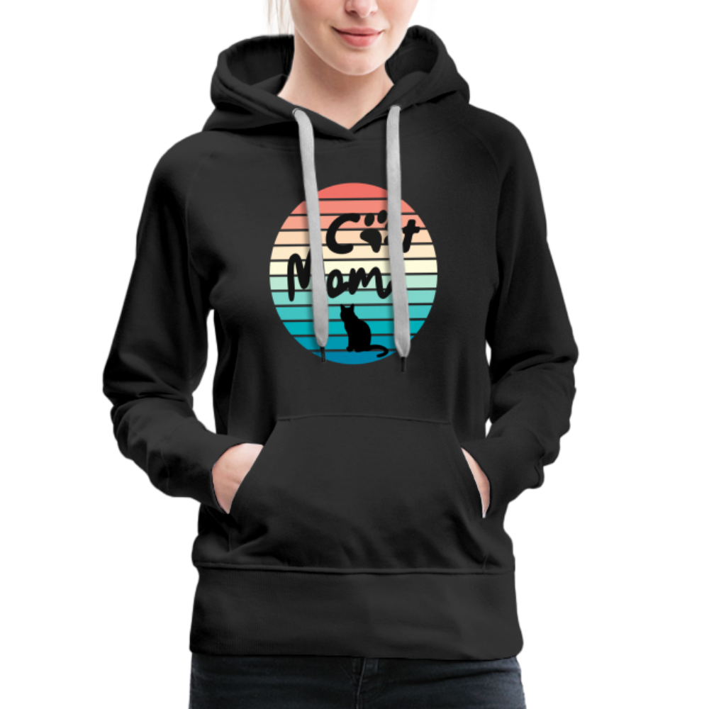 Frauen Premium Hoodie - Cat Mom - Schwarz