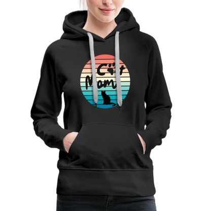 Frauen Premium Hoodie - Cat Mom - Schwarz