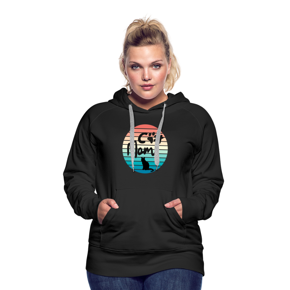 Frauen Premium Hoodie - Cat Mom - Schwarz