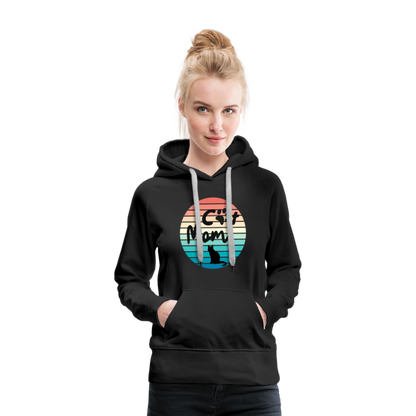 Frauen Premium Hoodie - Cat Mom - Schwarz