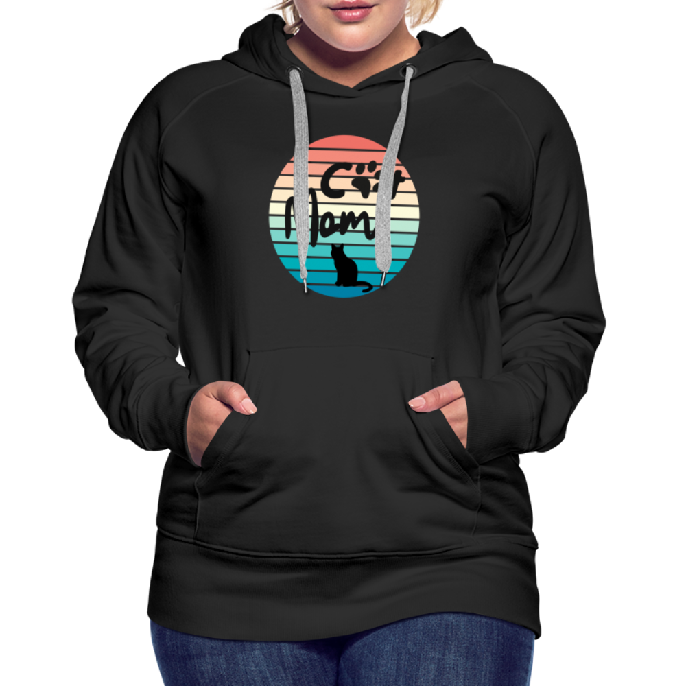 Frauen Premium Hoodie - Cat Mom - Schwarz