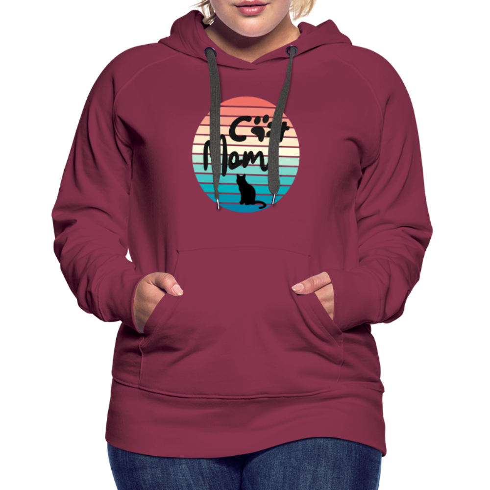 Frauen Premium Hoodie - Cat Mom - Bordeaux