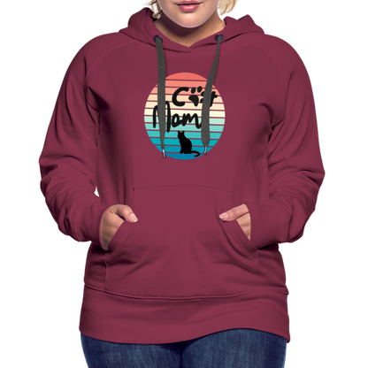 Frauen Premium Hoodie - Cat Mom - Bordeaux