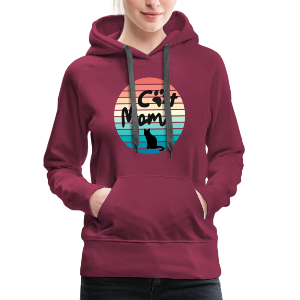 Frauen Premium Hoodie - Cat Mom - Bordeaux