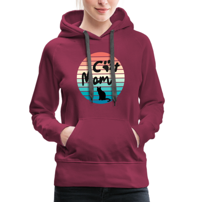 Frauen Premium Hoodie - Cat Mom - Bordeaux