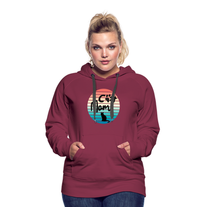 Frauen Premium Hoodie - Cat Mom - Bordeaux