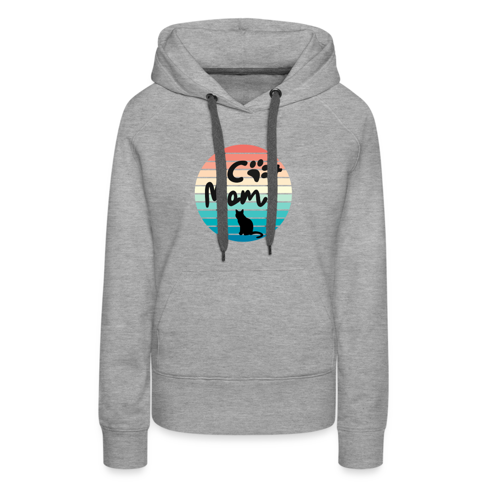 Frauen Premium Hoodie - Cat Mom - Grau meliert