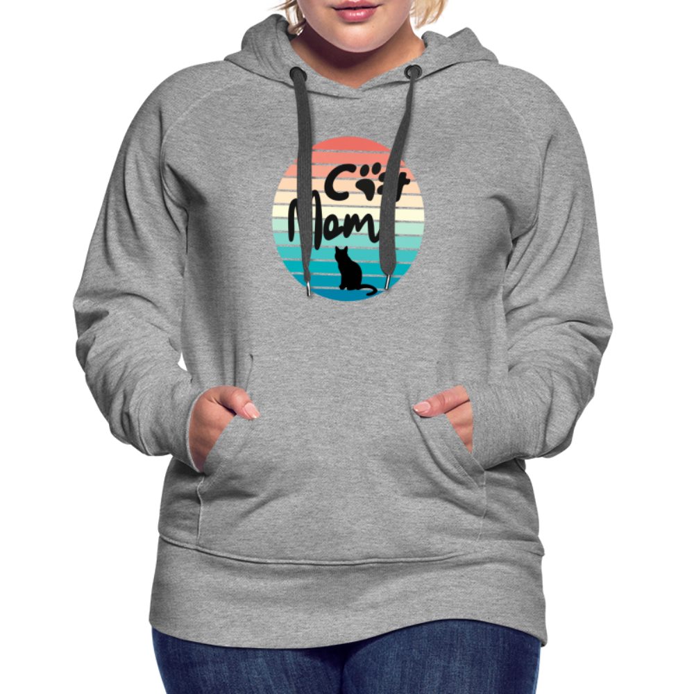 Frauen Premium Hoodie - Cat Mom - Grau meliert