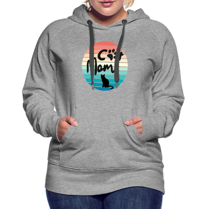 Frauen Premium Hoodie - Cat Mom - Grau meliert