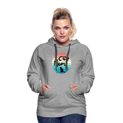 Frauen Premium Hoodie - Cat Mom - Grau meliert