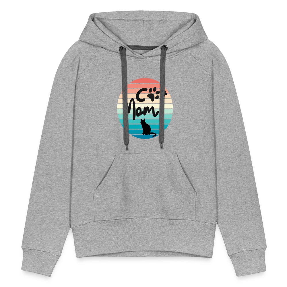 Frauen Premium Hoodie - Cat Mom - Grau meliert