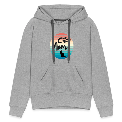 Frauen Premium Hoodie - Cat Mom - Grau meliert