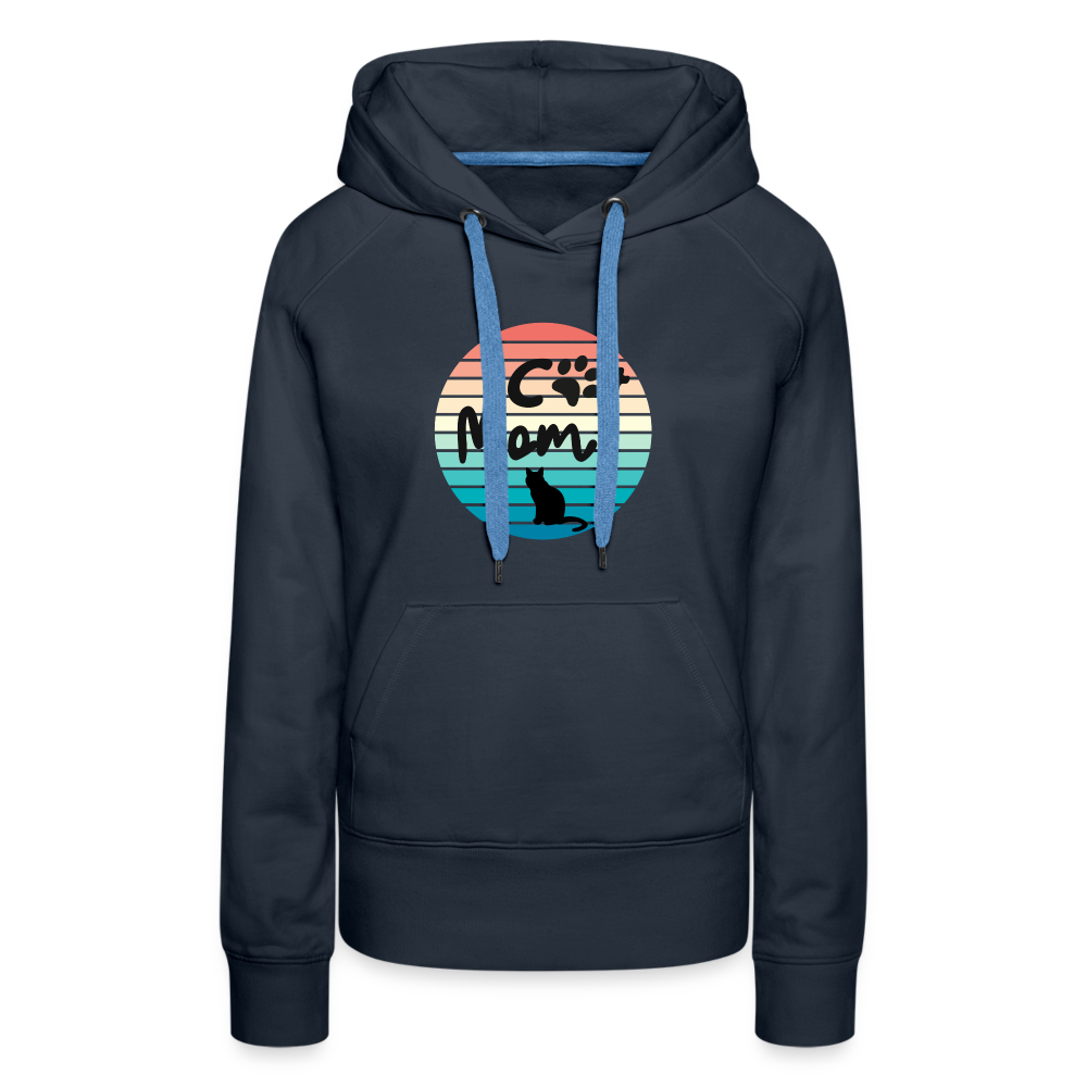 Frauen Premium Hoodie - Cat Mom - Navy