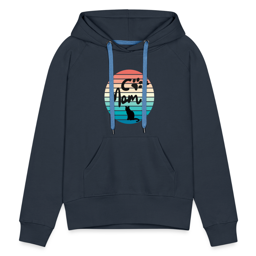 Frauen Premium Hoodie - Cat Mom - Navy