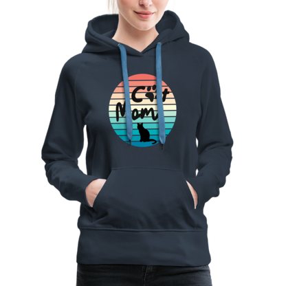 Frauen Premium Hoodie - Cat Mom - Navy