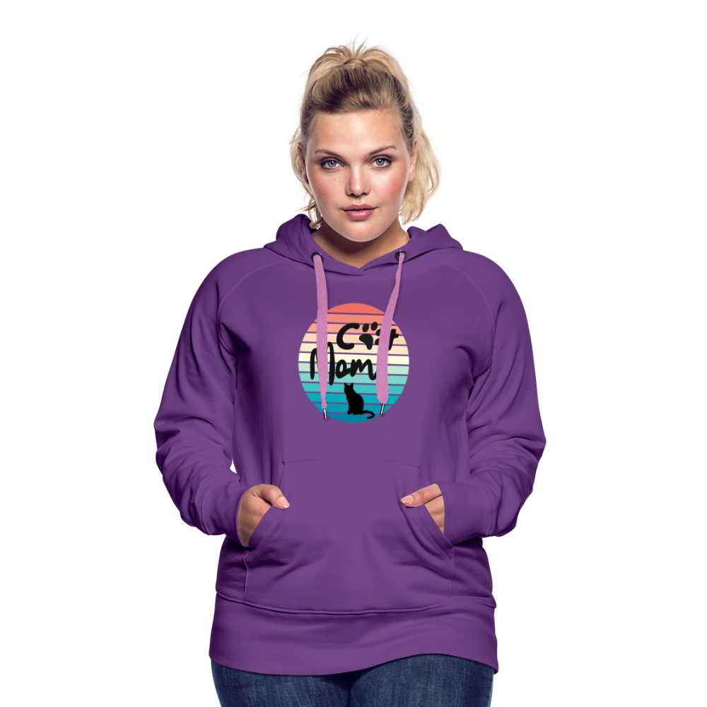 Frauen Premium Hoodie - Cat Mom - Purple