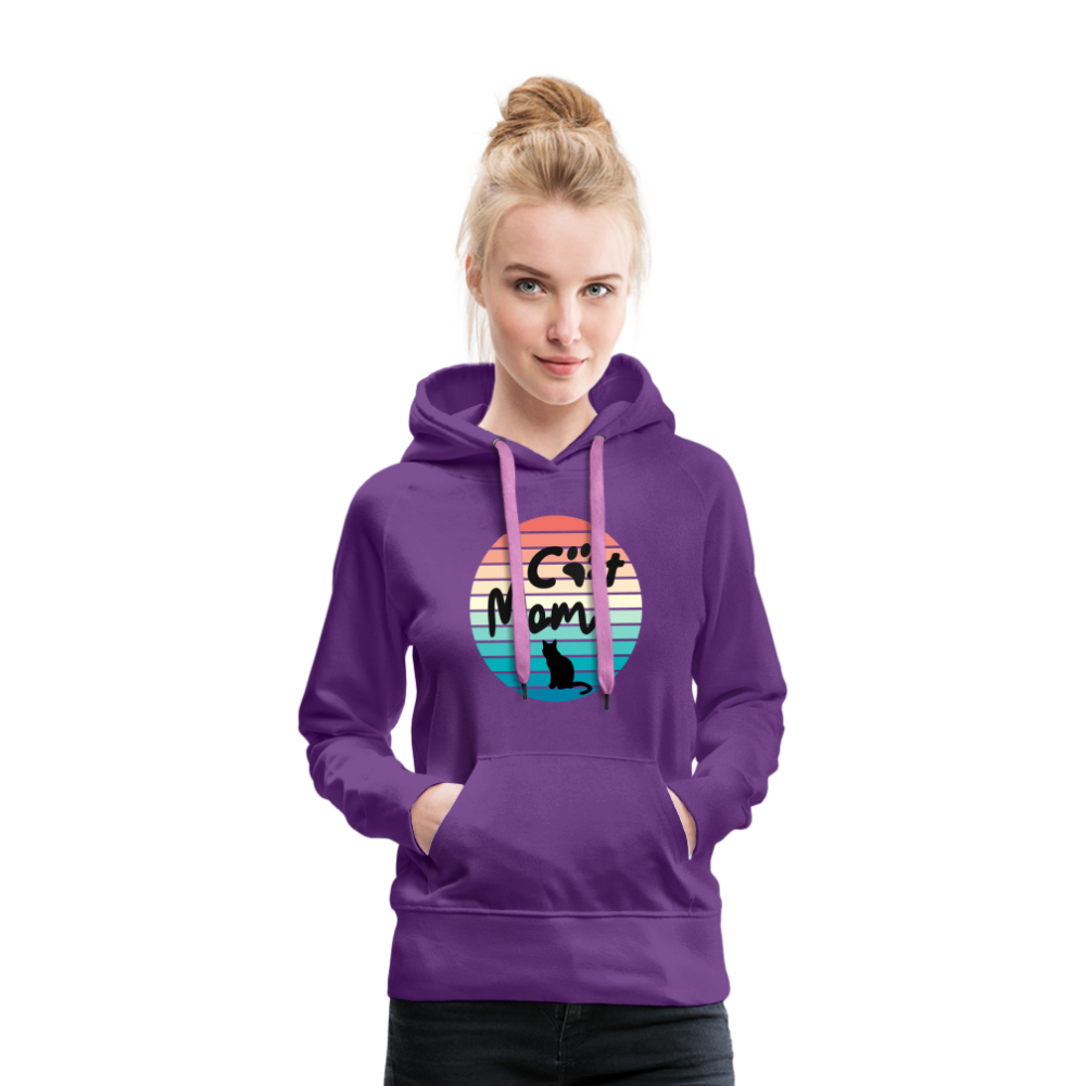 Frauen Premium Hoodie - Cat Mom - Purple