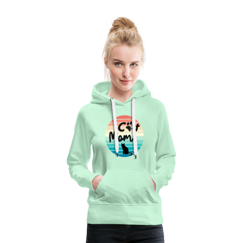 Frauen Premium Hoodie - Cat Mom - helles Mintgrün