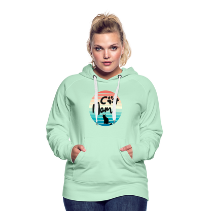 Frauen Premium Hoodie - Cat Mom - helles Mintgrün