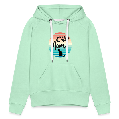 Frauen Premium Hoodie - Cat Mom - helles Mintgrün