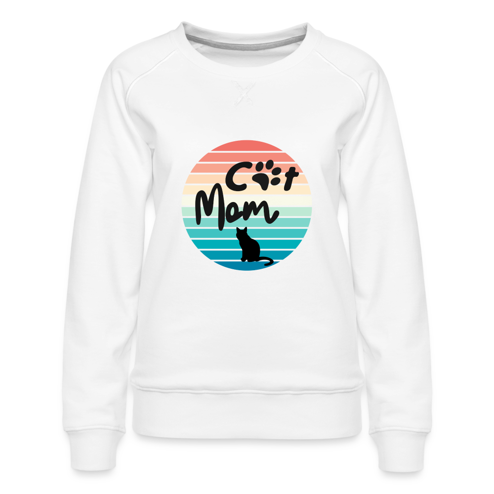 Frauen Premium Pullover - Cat Mom - weiß