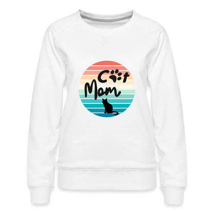 Frauen Premium Pullover - Cat Mom - weiß