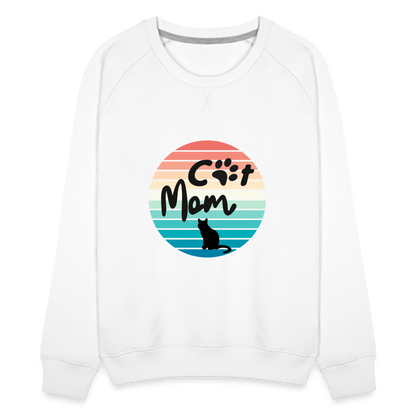 Frauen Premium Pullover - Cat Mom - weiß