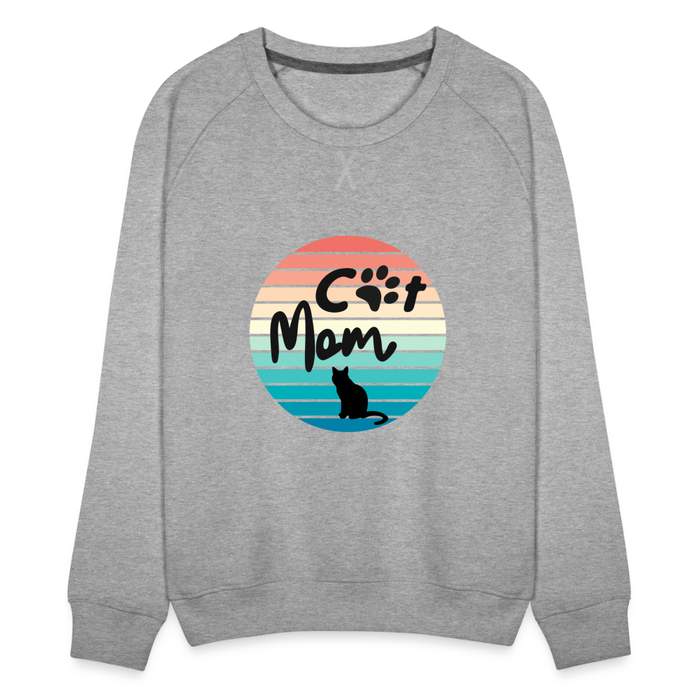 Frauen Premium Pullover - Cat Mom - Grau meliert