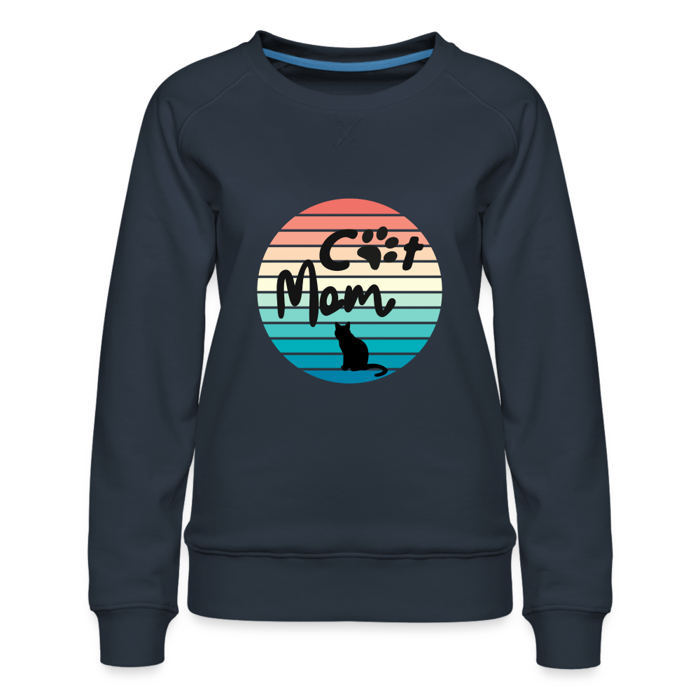 Frauen Premium Pullover - Cat Mom - Navy