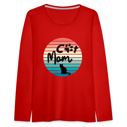 Frauen Premium Langarmshirt  - Cat Mom - Rot