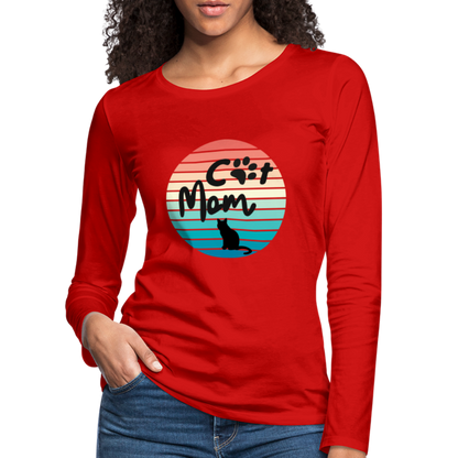 Frauen Premium Langarmshirt  - Cat Mom - Rot