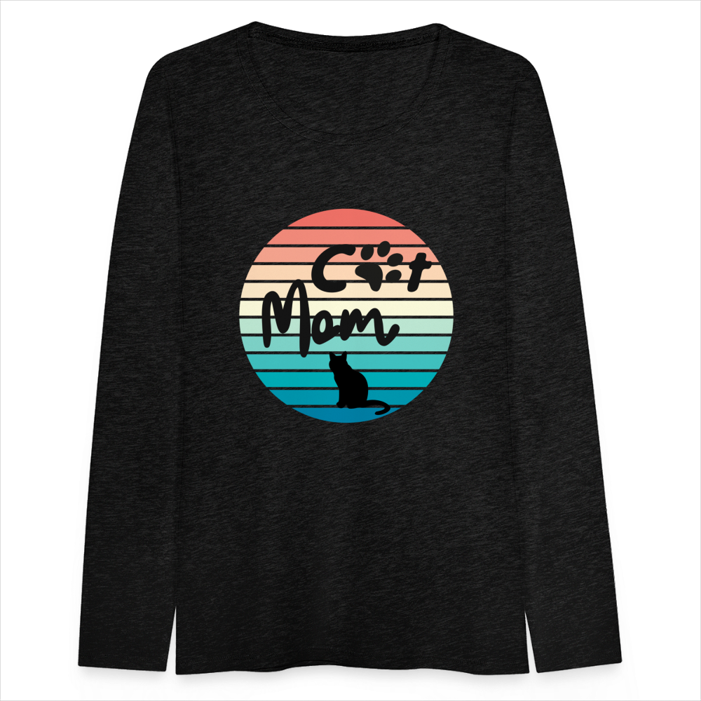 Frauen Premium Langarmshirt  - Cat Mom - Anthrazit