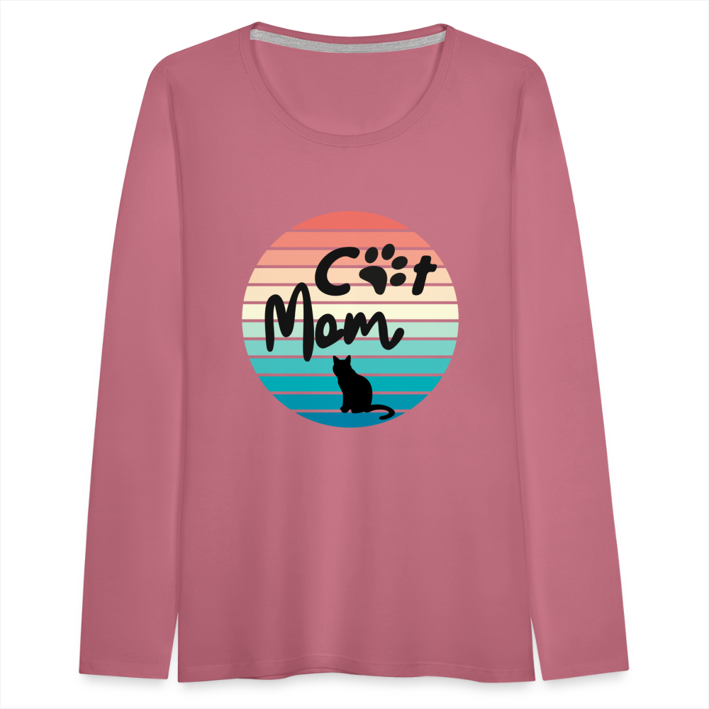 Frauen Premium Langarmshirt  - Cat Mom - Malve