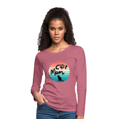 Frauen Premium Langarmshirt  - Cat Mom - Malve