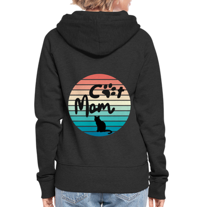 Frauen Premium Kapuzenjacke - Cat Mom - Schwarz