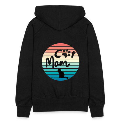 Frauen Premium Kapuzenjacke - Cat Mom - Schwarz