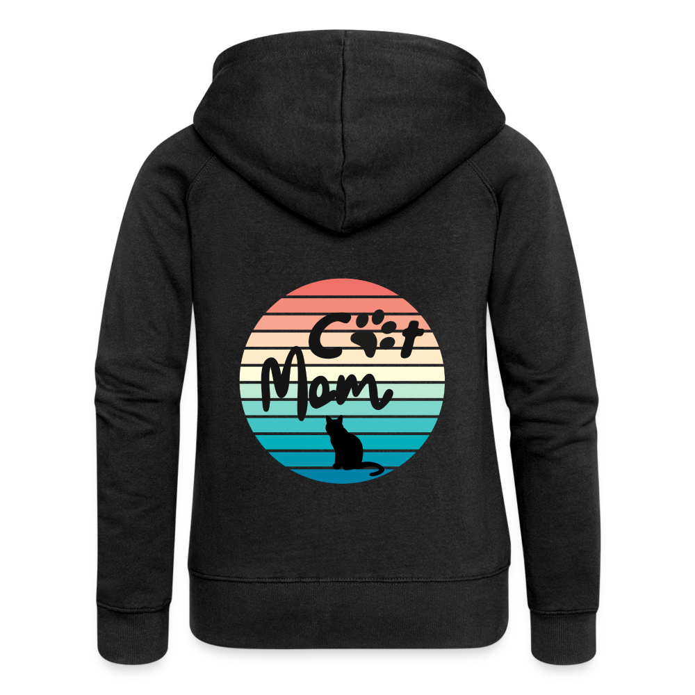 Frauen Premium Kapuzenjacke - Cat Mom - Schwarz