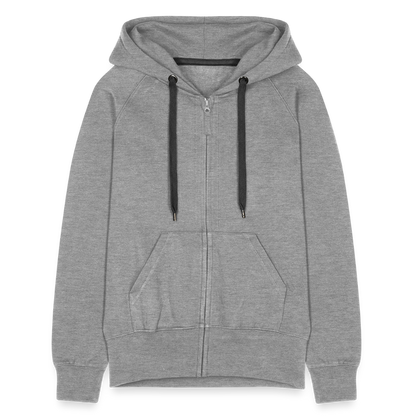 Frauen Premium Kapuzenjacke - Cat Mom - Grau meliert