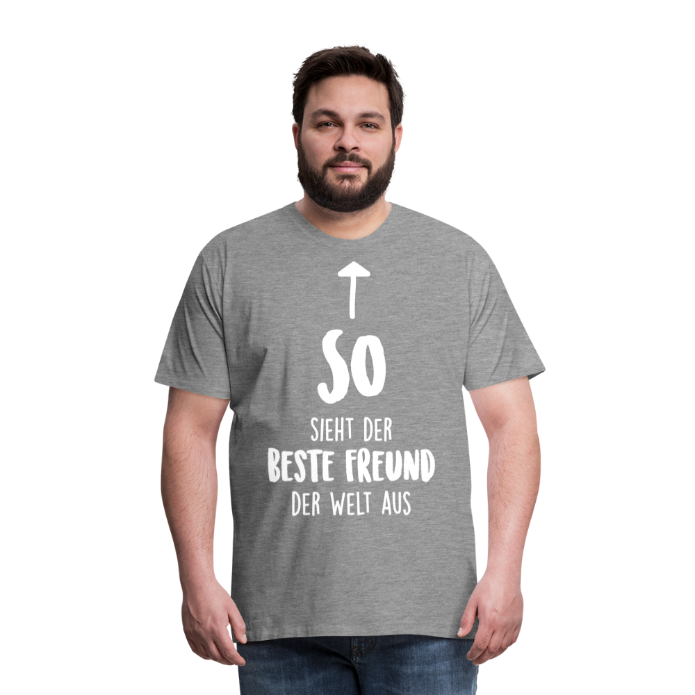 Männer Premium T-Shirt - Beste Freund Spruch - Grau meliert